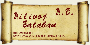 Milivoj Balaban vizit kartica